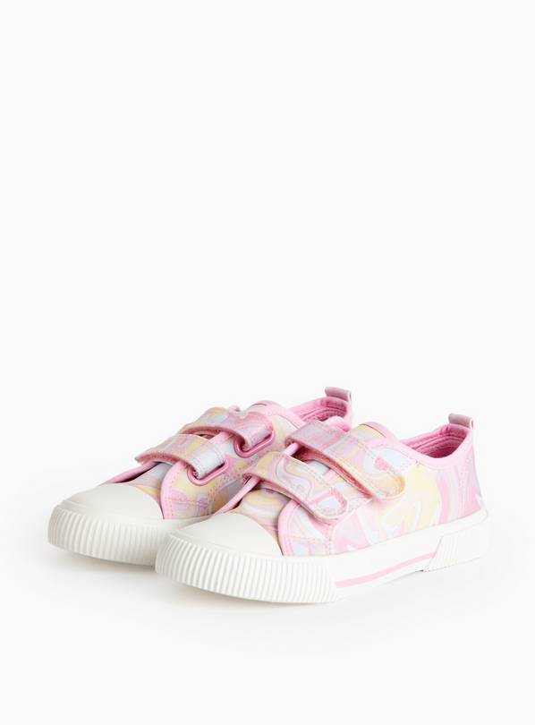 Pink Tie Dye Canvas Twin Strap Trainers 8 Infant